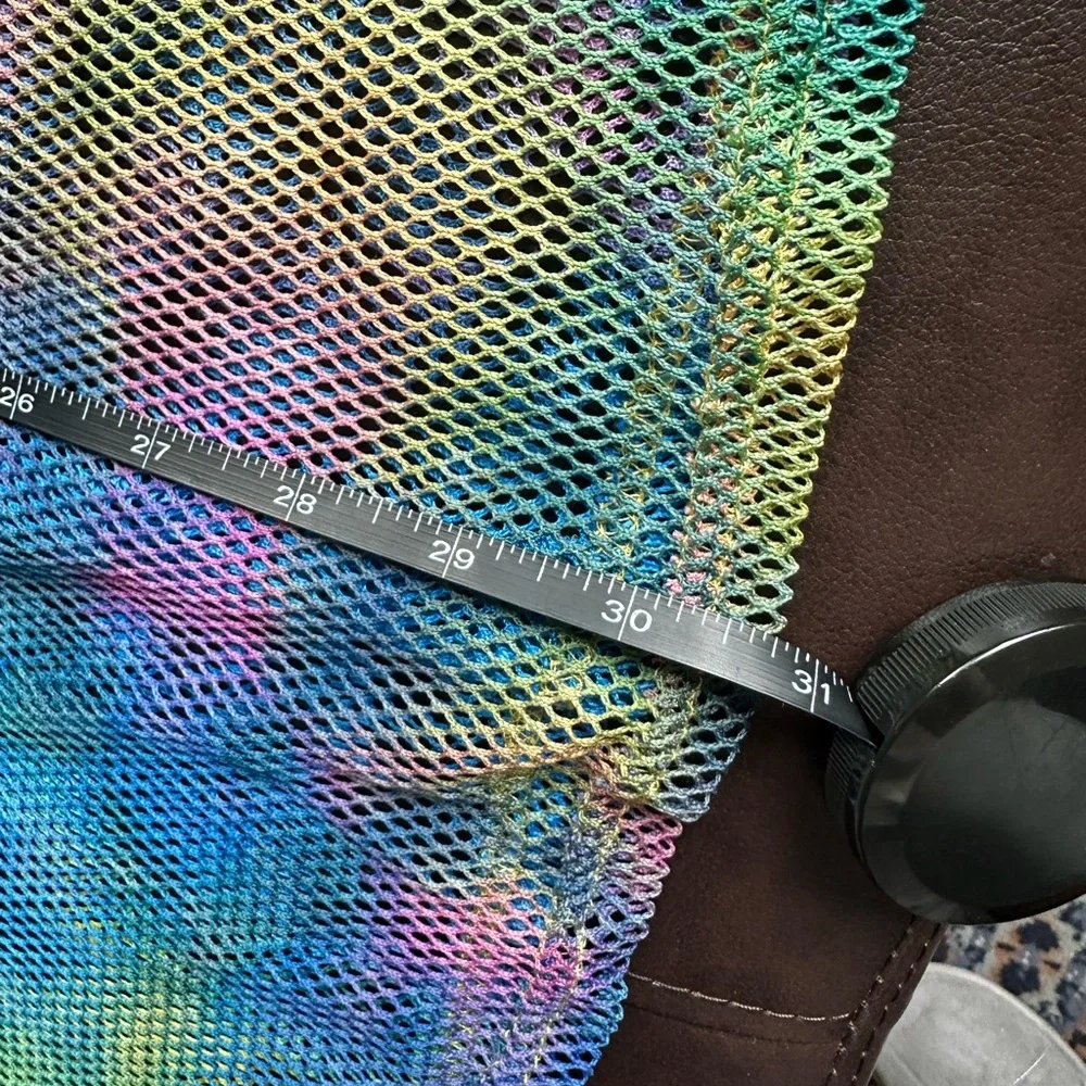 Colorful Tie-Dye Mesh Dress/Long Shirt for Festivals, Raves, EDM, etc - Picture 5 of 7